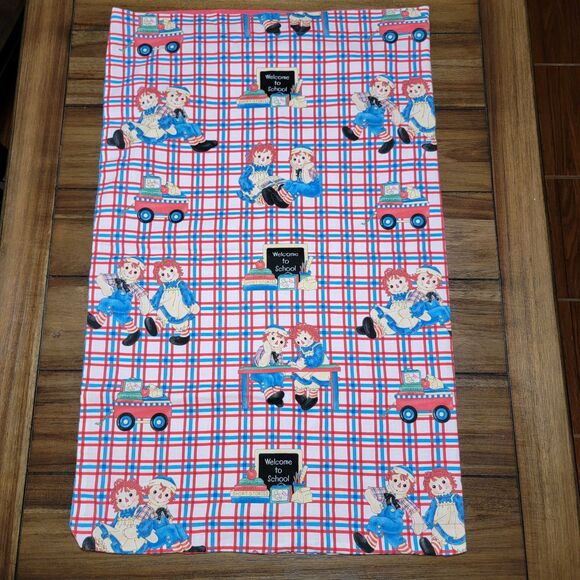 Raggedy Ann & Andy Reversable Handmade Pillow Case - 21" X 33" - Picture 1 of 7
